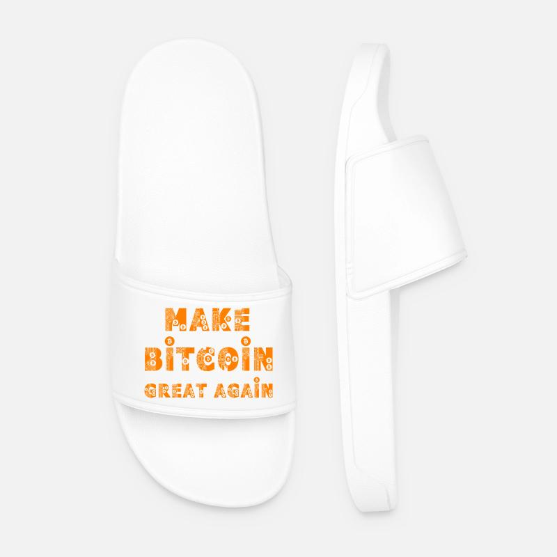 Make Bitcoin Great Again - Men’s Pool Sliders - white