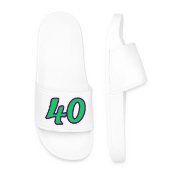 40. 40 ANS. 40e ANNIVERSAIRE. ANNIVERSAIRE 40 ANS. - Claquettes Homme - blanc - Devant