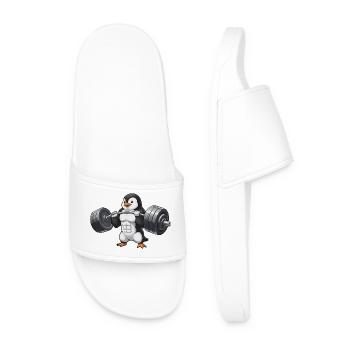 Penguin Stark Training Workout Dumbbell Weightlifter - Men’s Pool Sliders - white - Front