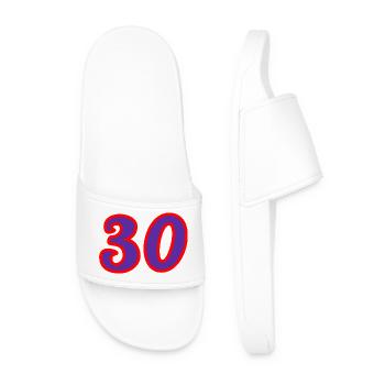 30. 30 YEARS. 30th ANNIVERSARY. 30 YEARS ANNIVERSARY. - Men’s Pool Sliders - white - Front