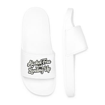 Alcohol-Free And Leveling Up - Men’s Pool Sliders - white - Front