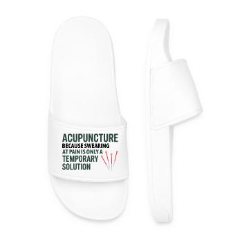 L'acupuncture, car jurer est temporaire - Claquettes Homme - blanc - Devant