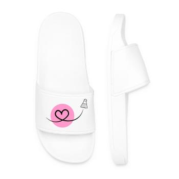 Badminton Love – Badminton Heart - Men’s Pool Sliders - white - Front