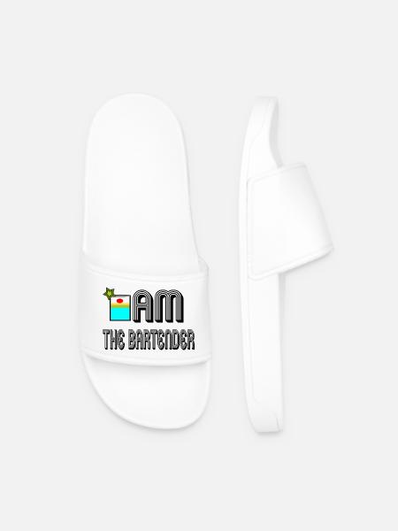 I am the bartender - Men’s Pool Sliders - white
