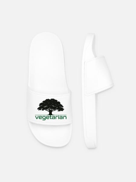Vegetarian Oak – Nature & Durability Design - Men’s Pool Sliders - white