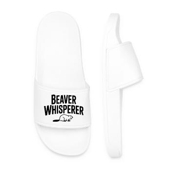 Beaver Whisperer - Men’s Pool Sliders - white - Front
