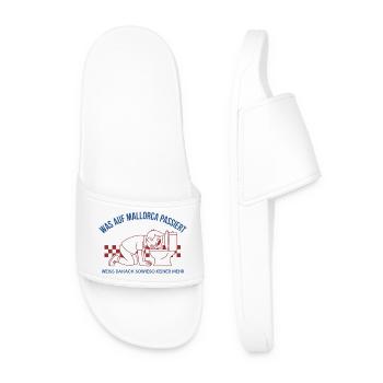 Nobody knows what's happening in Mallorca WC Humor - Men’s Pool Sliders - white - Front