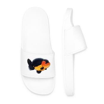 Poisson rouge de haute qualité Ranchu Orange Noir - Claquettes Homme - blanc - Devant