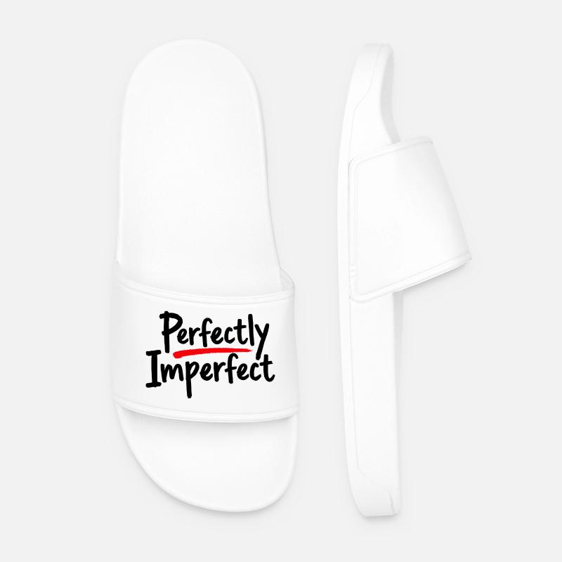 Perfectly Imperfect Statement für Selbstliebe - Männer Badelatschen - Weiß