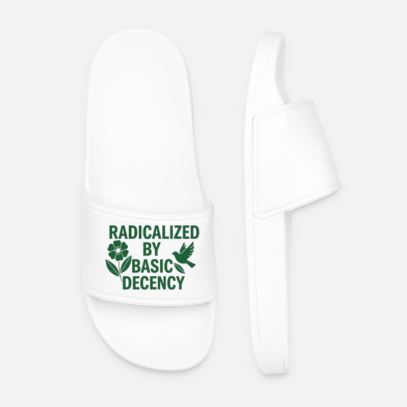 Progressive Values Basic Decency Shirt - Männer Badelatschen - Weiß