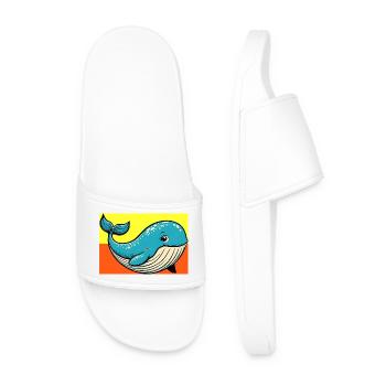 whale - Men’s Pool Sliders - white - Front