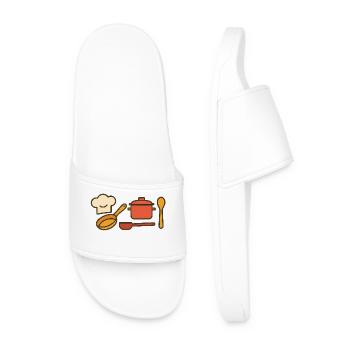 Chef passionné – cuisine adore le plaisir - Claquettes Homme - blanc - Devant