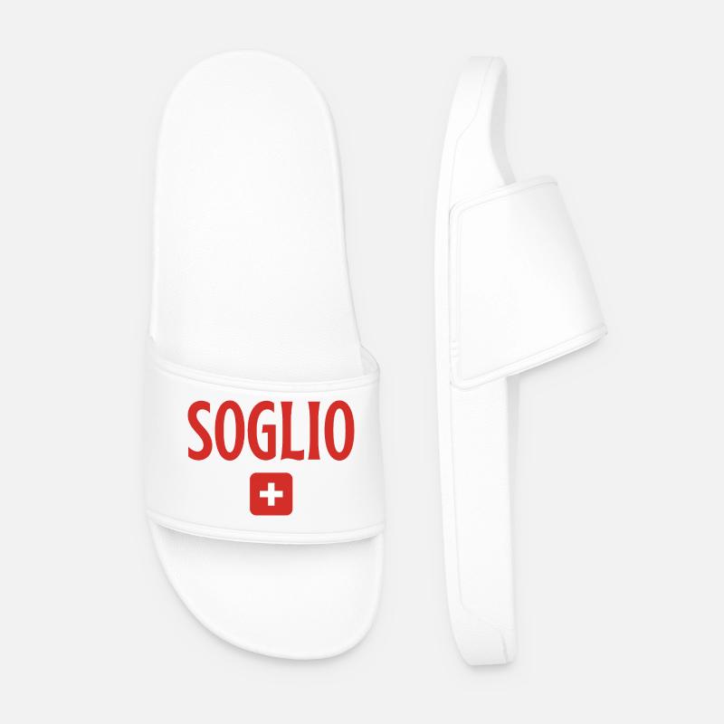 Soglio-Schweiz-Flagge - Männer Badelatschen - Weiß
