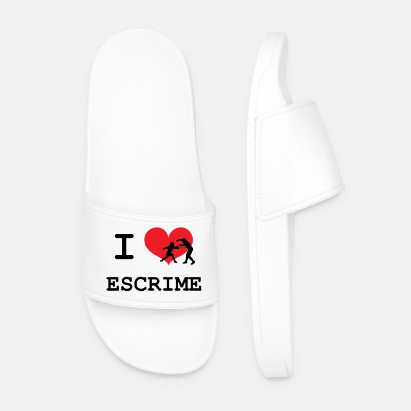 Mi piacciono Fencing Heart e Silhouette Combat - Ciabatte per il mare da uomo - bianco