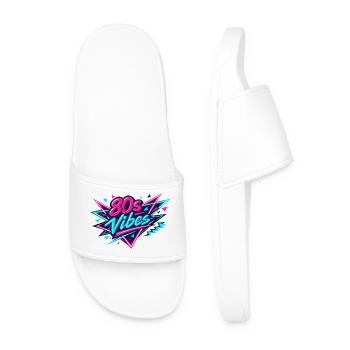 80s Vibes Neon Retro - Männer Badelatschen - Weiß - Vorne