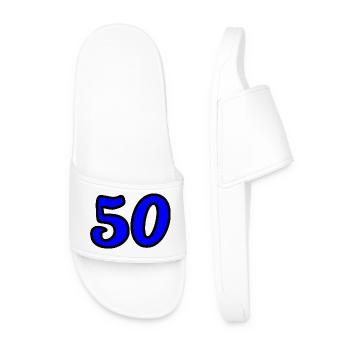 50. 50 YEARS. 50th ANNIVERSARY. 50 YEARS ANNIVERSARY. - Men’s Pool Sliders - white - Front