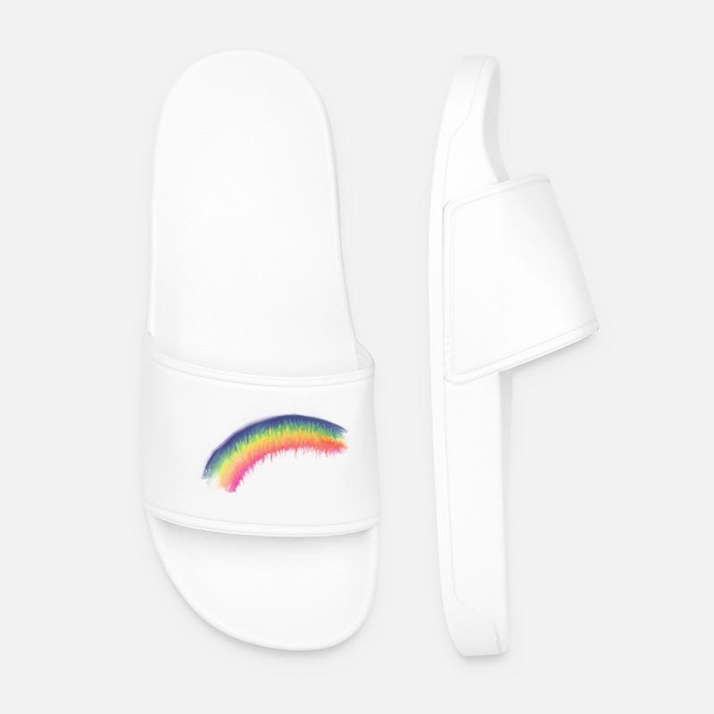 Rainbow Brush Sheet - Men’s Pool Sliders - white