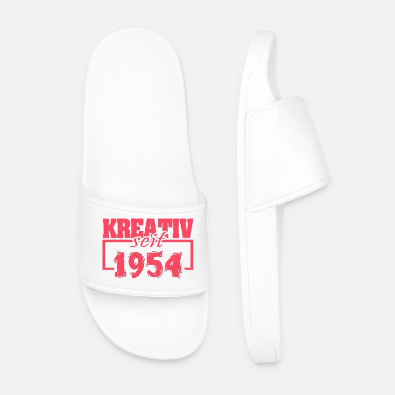 Spruch 1954 - Männer Badelatschen - Weiß