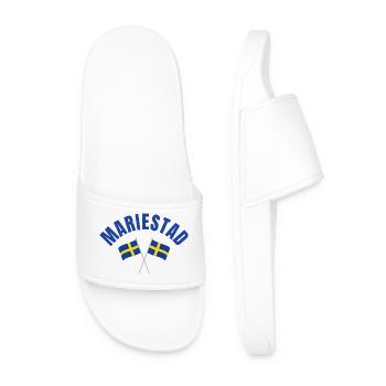 Mariestad crossed Swedish flags - Men’s Pool Sliders - white - Front
