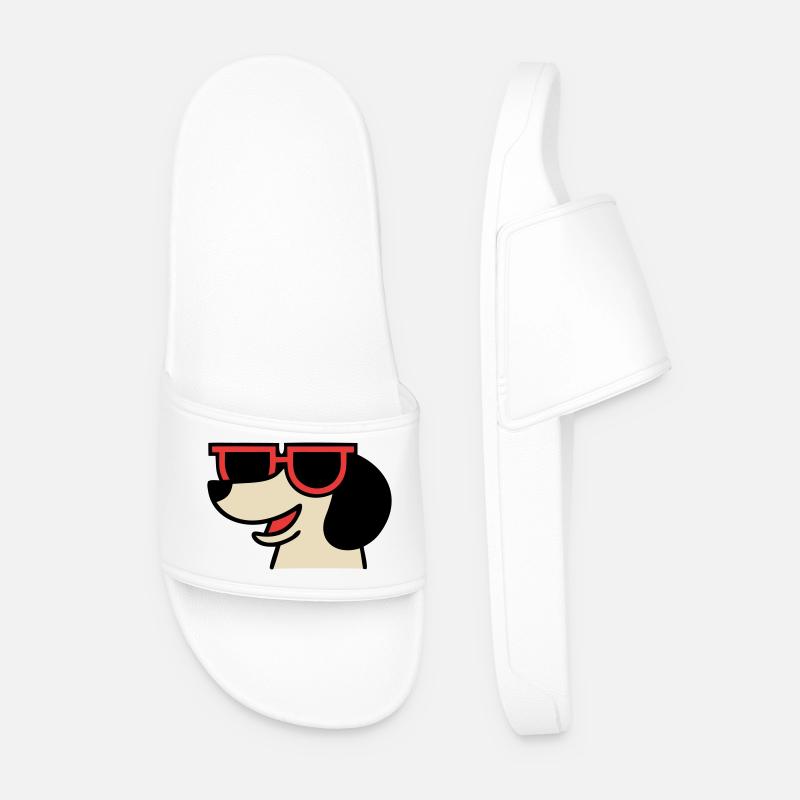 Cooler Dackel Brille Chef - Männer Badelatschen - Weiß