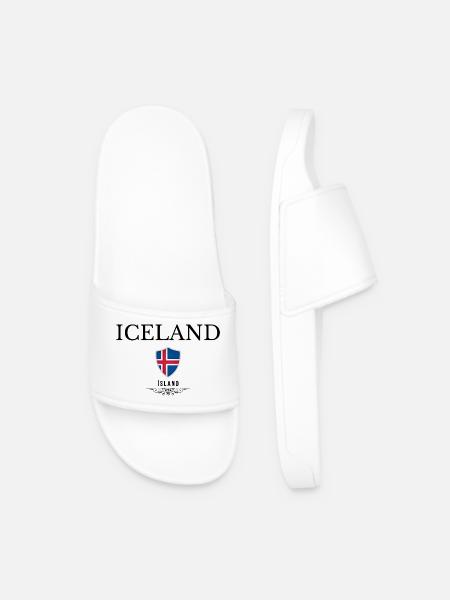 Flag of Iceland, Icelandic pride - Men’s Pool Sliders - white