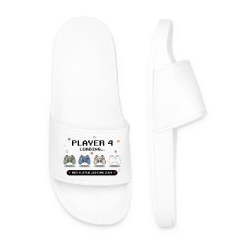 Player 4 Loading - Baby Announcement - Men’s Pool Sliders - white - Front