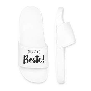 Du bist die Beste – Liebevolles Textdesign - Männer Badelatschen - Weiß - Vorne