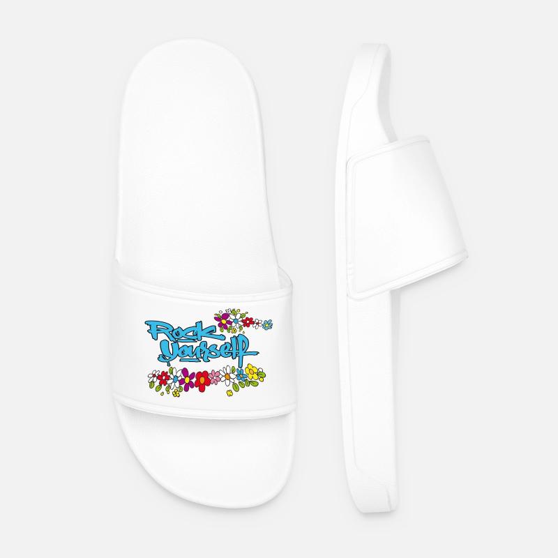 Rock Yourself - Men’s Pool Sliders - white