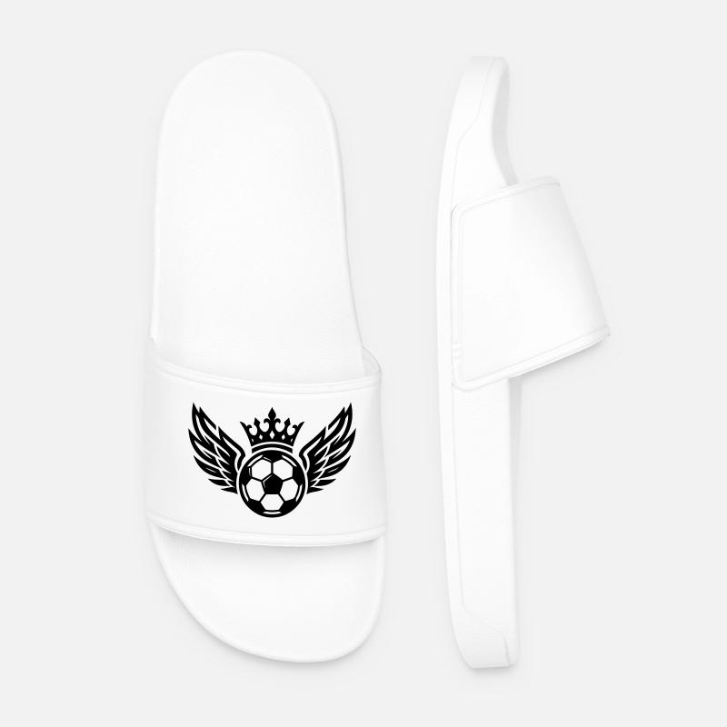 Fussball Wappen Krone Symbol - Männer Badelatschen - Weiß