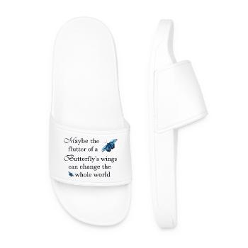 Ailes de papillon, dessinées à la main - Claquettes Homme - blanc - Devant