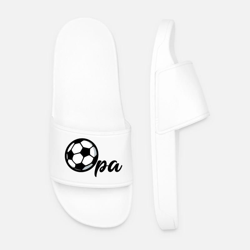 Fußball Opa - Männer Badelatschen - Weiß