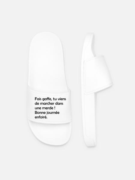 Bonne_journe_la_merde - Claquettes Homme - blanc
