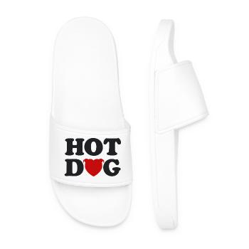 Herzkopf-Hotdog - 031 - Männer Badelatschen - Weiß - Vorne