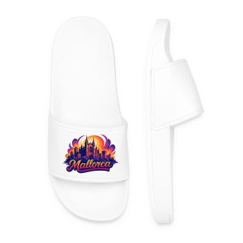 Mallorca Skyline – Epic Colorful Silhouette - Men’s Pool Sliders - white - Front