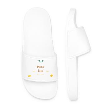 Partir loin — voyage - Claquettes Homme - blanc - Devant