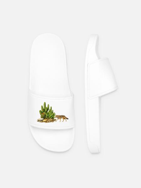 Cactus and Coyote - Men’s Pool Sliders - white