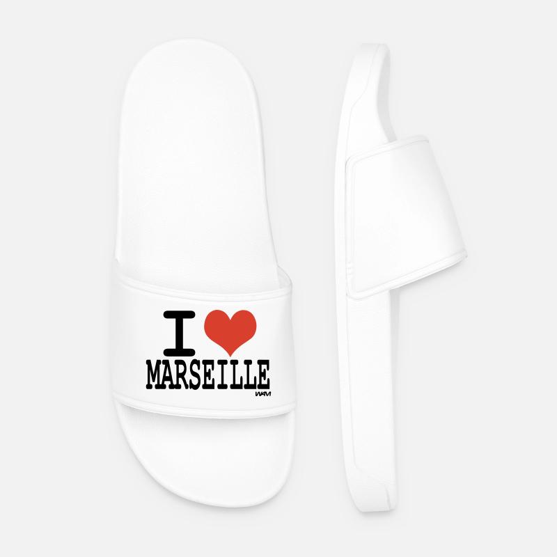 i love marseille - Männer Badelatschen - Weiß