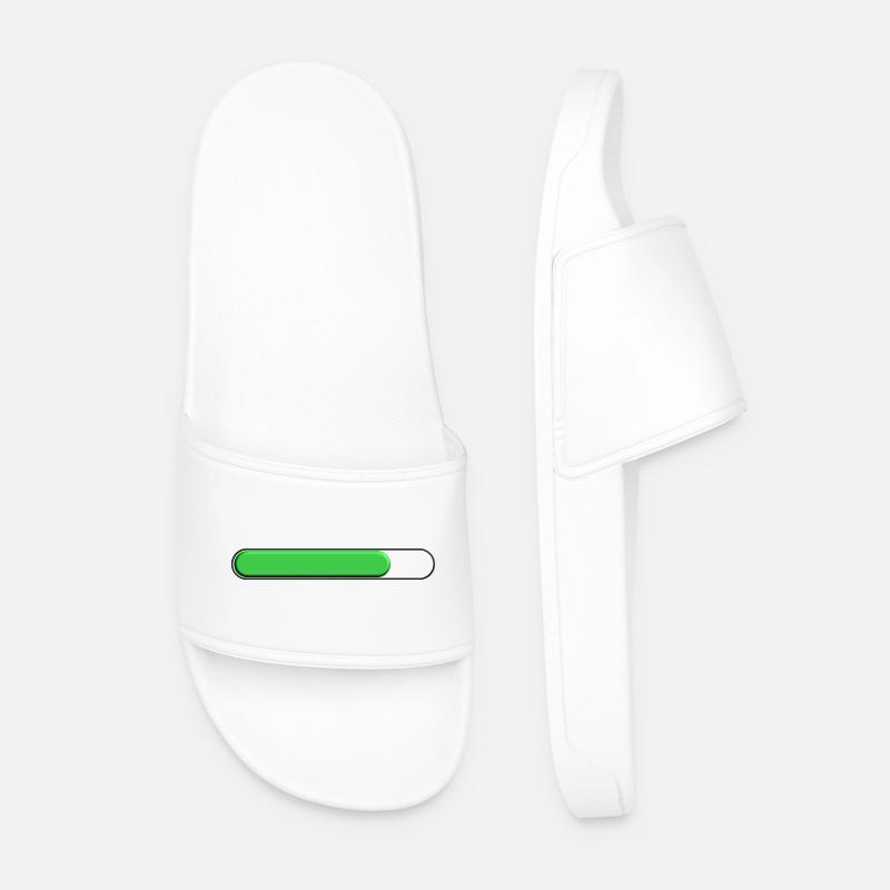 Jauge moyenne Vert (trois quart) - Claquettes Homme - blanc