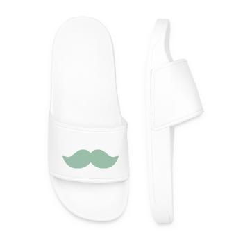 Moustache vert pastel homme novembre vélo - Claquettes Homme - blanc - Devant