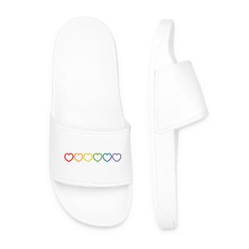 Contour des cœurs arc-en-ciel - Claquettes Homme - blanc - Devant