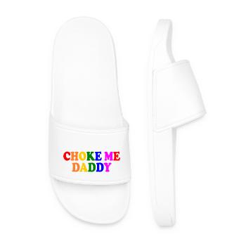 Choke me daddy - Männer Badelatschen - Weiß - Vorne