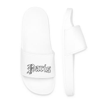 Paris logo: Gothic design with Parisian style - Men’s Pool Sliders - white - Front