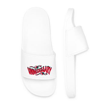 Retro Unnecessary Statement Text - Men’s Pool Sliders - white - Front
