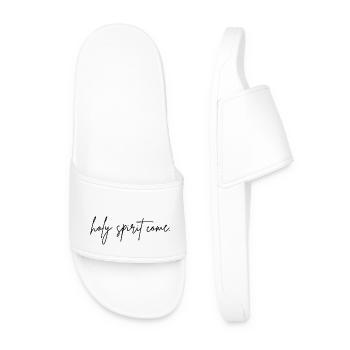 holy spirit come - Men’s Pool Sliders - white - Front