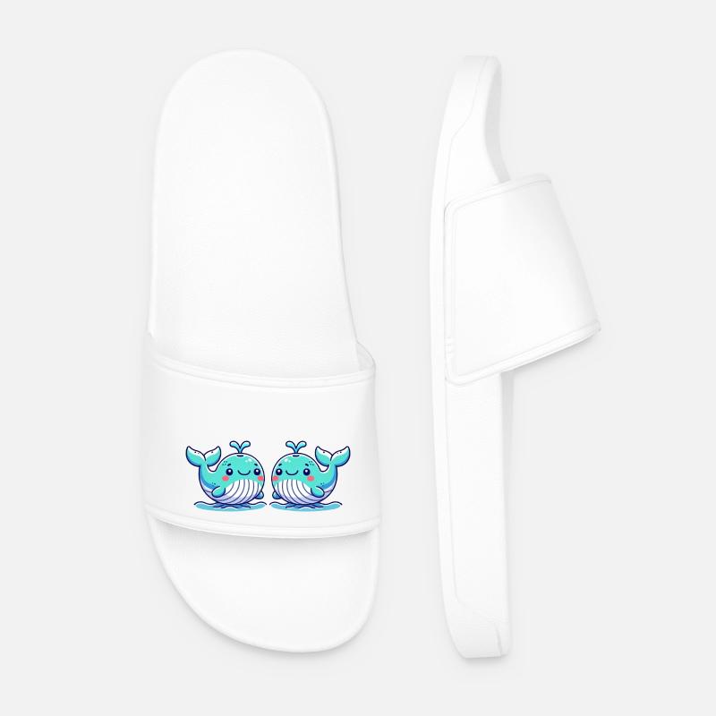 whale comic 2 - Men’s Pool Sliders - white