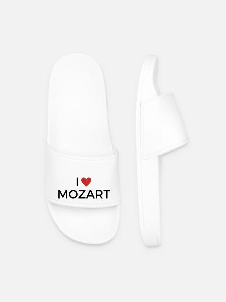 I love Mozart! - Men’s Pool Sliders - white