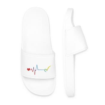 Whistle Pulse Heartbeat - Men’s Pool Sliders - white - Front