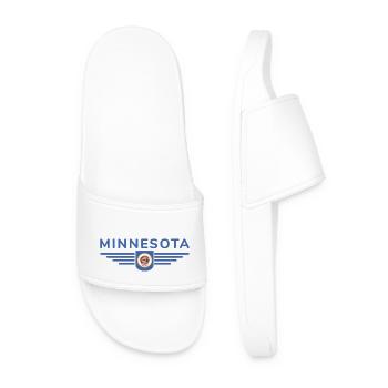 Minnesota Fan T-Shirt – Perfect for fans! - Men’s Pool Sliders - white - Front
