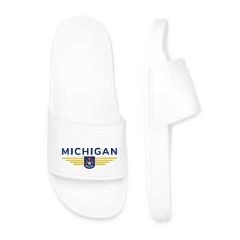 Michigan Fan T-Shirt – Perfect for real fans! - Men’s Pool Sliders - white - Front