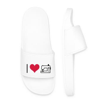 Sewing machine - Men’s Pool Sliders - white - Front